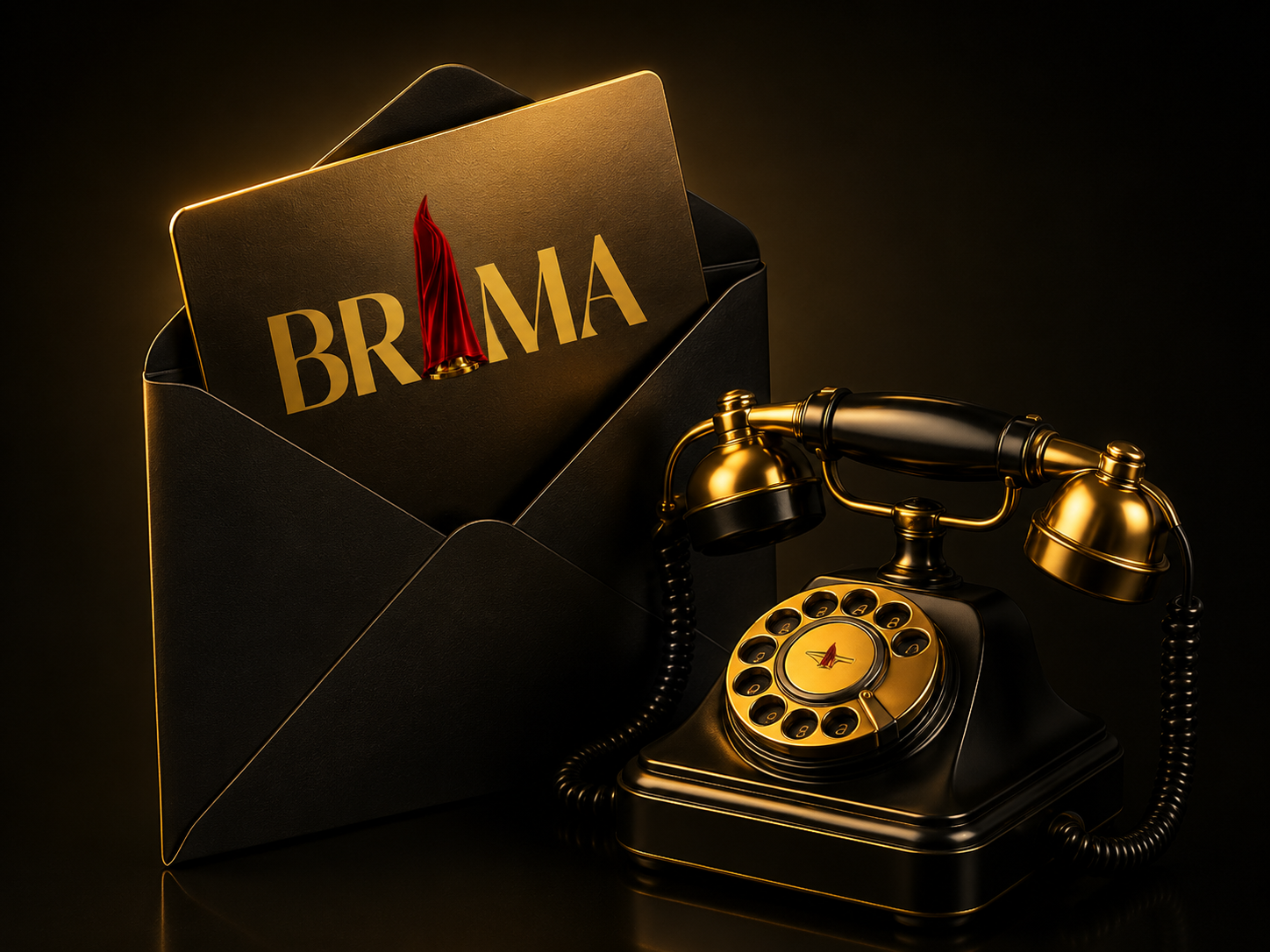 BRIMA envelope and telephone
